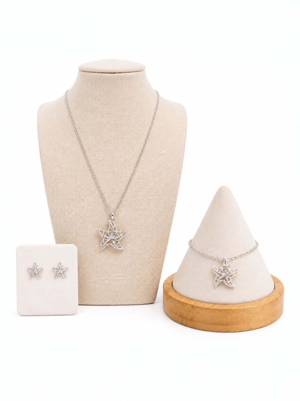 Avon Starfish Jewelry Set Necklace Bracelet Earrings Coastal Beach Gift NIB